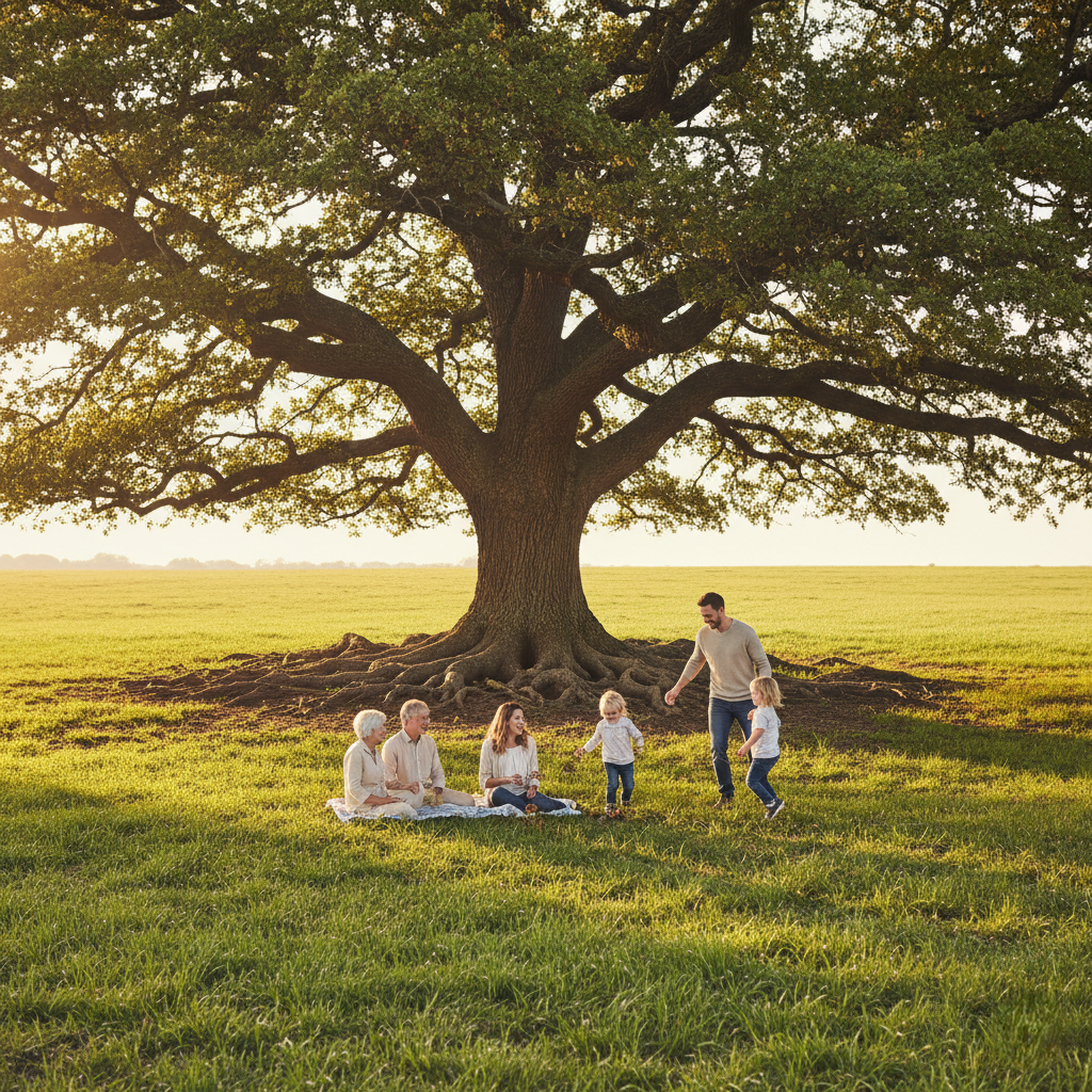A healthy, multi-generational family tree, symbolizing family stewardship and legacy planning.